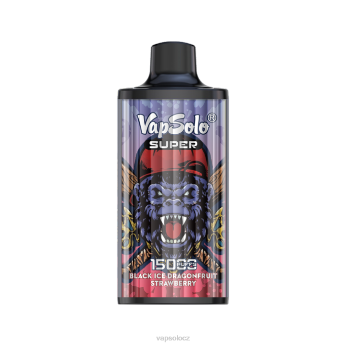 VapSolo Nikotin - černá ledová drangofruit jahoda VapSolo SUPER jednorázová vapa VLFJ13