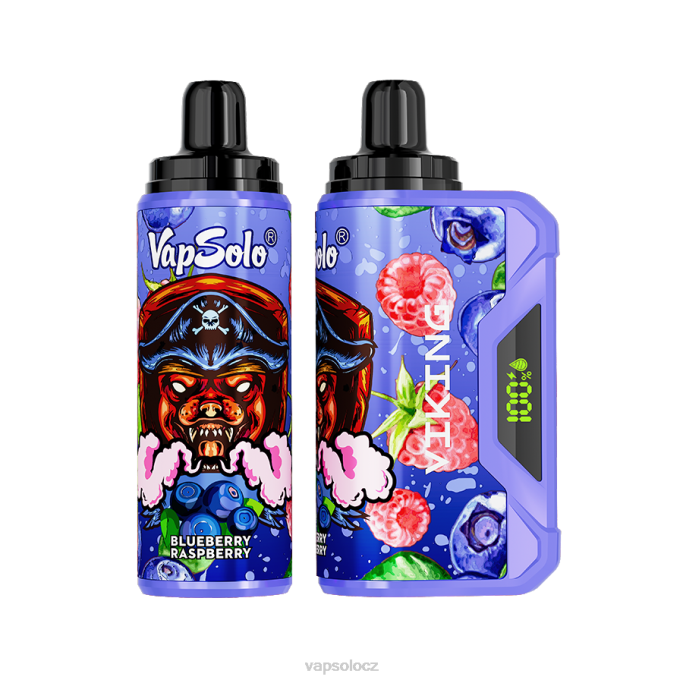 VapSolo Nikotin - borůvka malina VapSolo VIKING jednorázová vapa VLFJ38